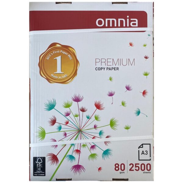 A3 PAPER 80gsm OMNIA, PACK OF 5 REAMS